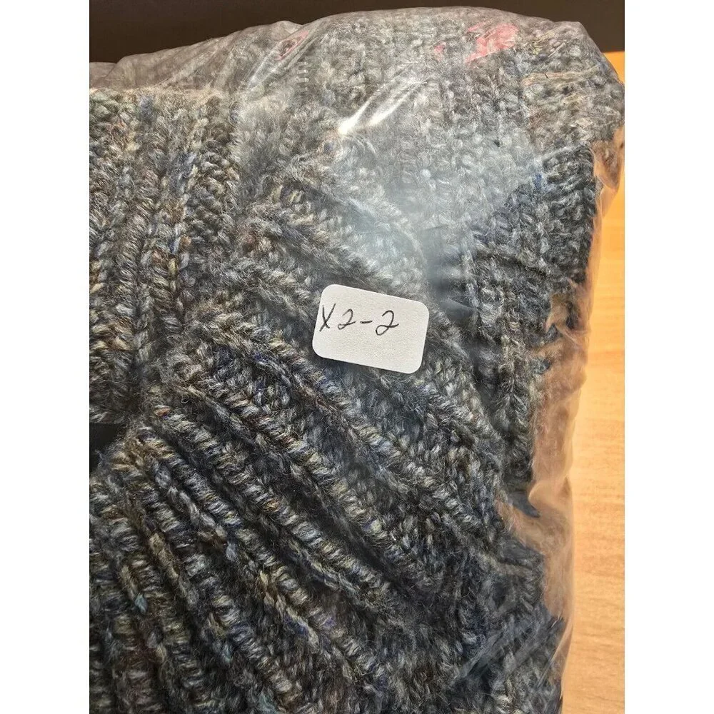 Express Mens Cardigan Sz XL Full Zip Chunky Knit Stretch Mock Neck Wool Blend